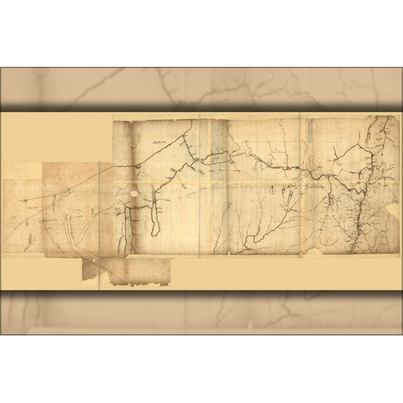 24"x36" Gallery Poster, map of N.W. parts of New York state 1750 to 1768