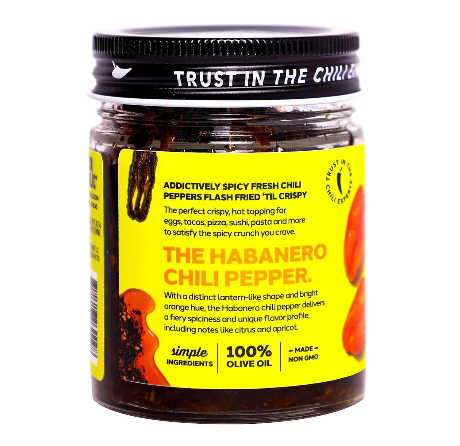 Don Chilio Chile Crisp – Crunchy Sliced Habanero Fried Chili Peppers in Hot Seasoned Oil – High Heat - Use as Topping, Sauce, Condiment, Salsa Alternative (5oz Jar Pack of 2)