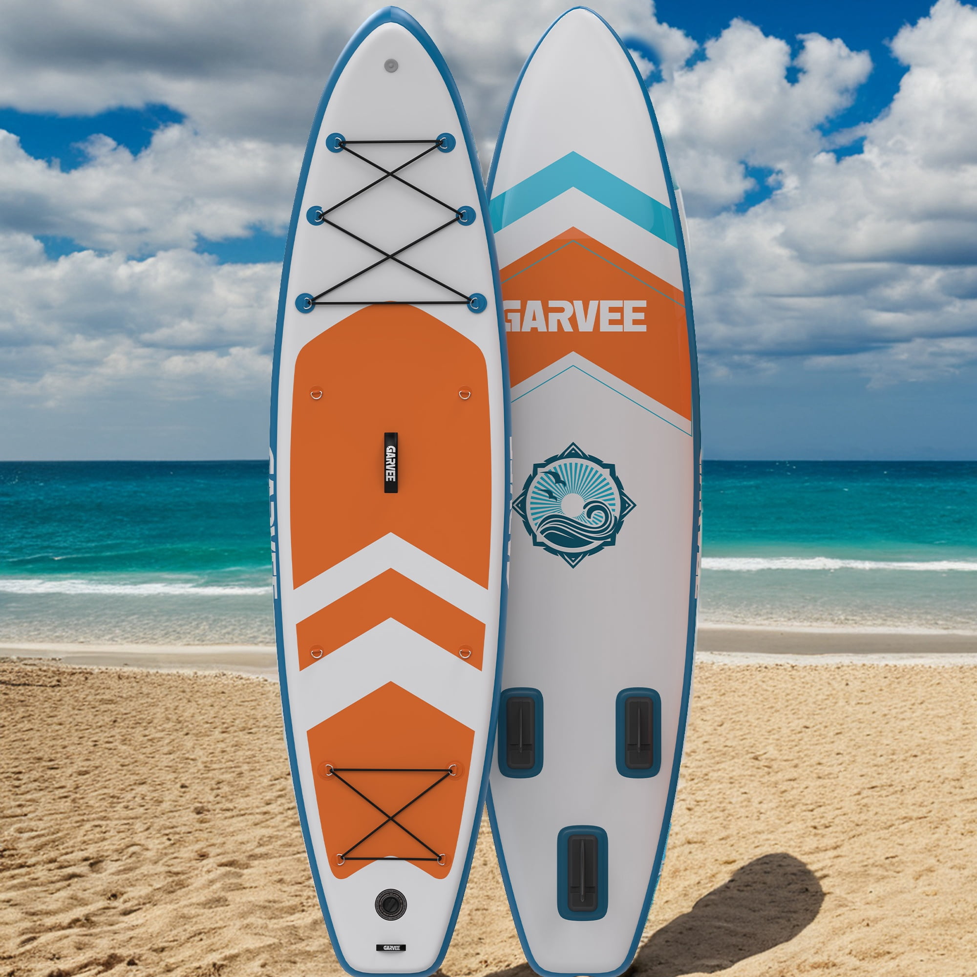 Garvee Inflatable Stand-up Paddle Board, 10.6' x 32'' x 6'', Manual Pump, Camera Mount, Orange