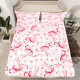 thumbnail image 2 of jejeloiu Pink Bow Knot Full Size Sheets,Girls Cute Bowtie Bed Sheets For Girls Women 4 Pieces, 2 of 7