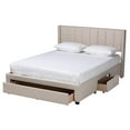 thumbnail image 2 of Baxton Studio Coronado Beige Fabric Queen Size 3-Drawer Storage Platform Bed, 2 of 13
