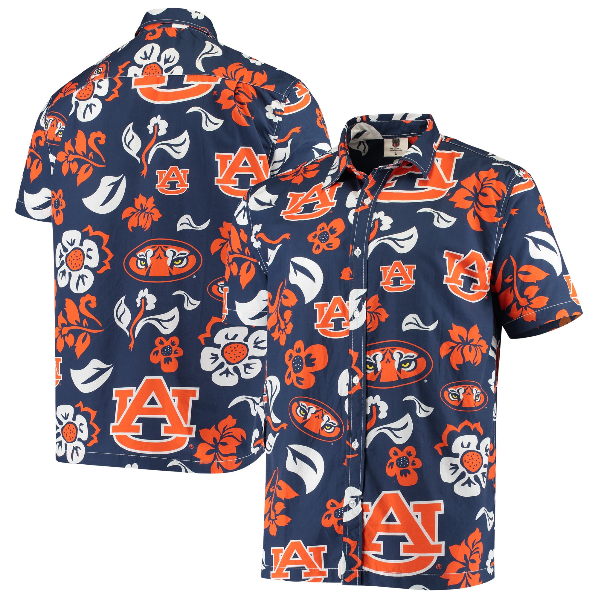 Auburn Tigers Wes \u0026 Willy Floral Button 