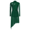 thumbnail image 4 of Aiihoo Women's Sparkly Lyrical Dance Dress Long Sleeve Mesh Tulle Dance Dress Contemporary Dancewear Green XXL, 4 of 7