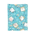 thumbnail image 7 of DouZhe Ultra-Soft Micro Fleece Lightweight Flannel Bed Blanket, Kawaii Cute Cats Cartoon Animals Print Cozy Warm Throw Blankets, 80"x60", 7 of 7
