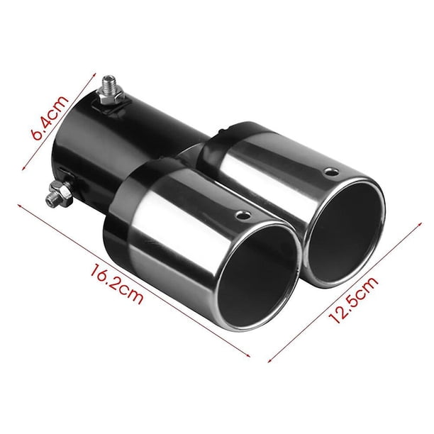 Interface 63mm Single/Double Outlet Universal Stainless Steel Exhaust Tip Auto Exhaust Muffler Car Accessories for 1.5L-2.2L~12234