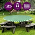 thumbnail image 3 of Sorfey Round Dining Table Cover Fitted Checkered Vinyl Table Cloth, Green 70” x 70”, 3 of 5