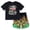 Grave Digger Flames, variant on Monster Jam Toddler Boys' Athletic 2-Piece T-Shirt and Shorts Set Grave Digger Black