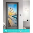 thumbnail image 5 of Window Privacy Film Ocean Coastal Stained Glass Window Film Decorative Sun Block Window Cover Beach Sun Blue Sky Nature Scenery Window Clings Static Adhesive Sticker for Bathroom 29.5"x78.7", 5 of 7