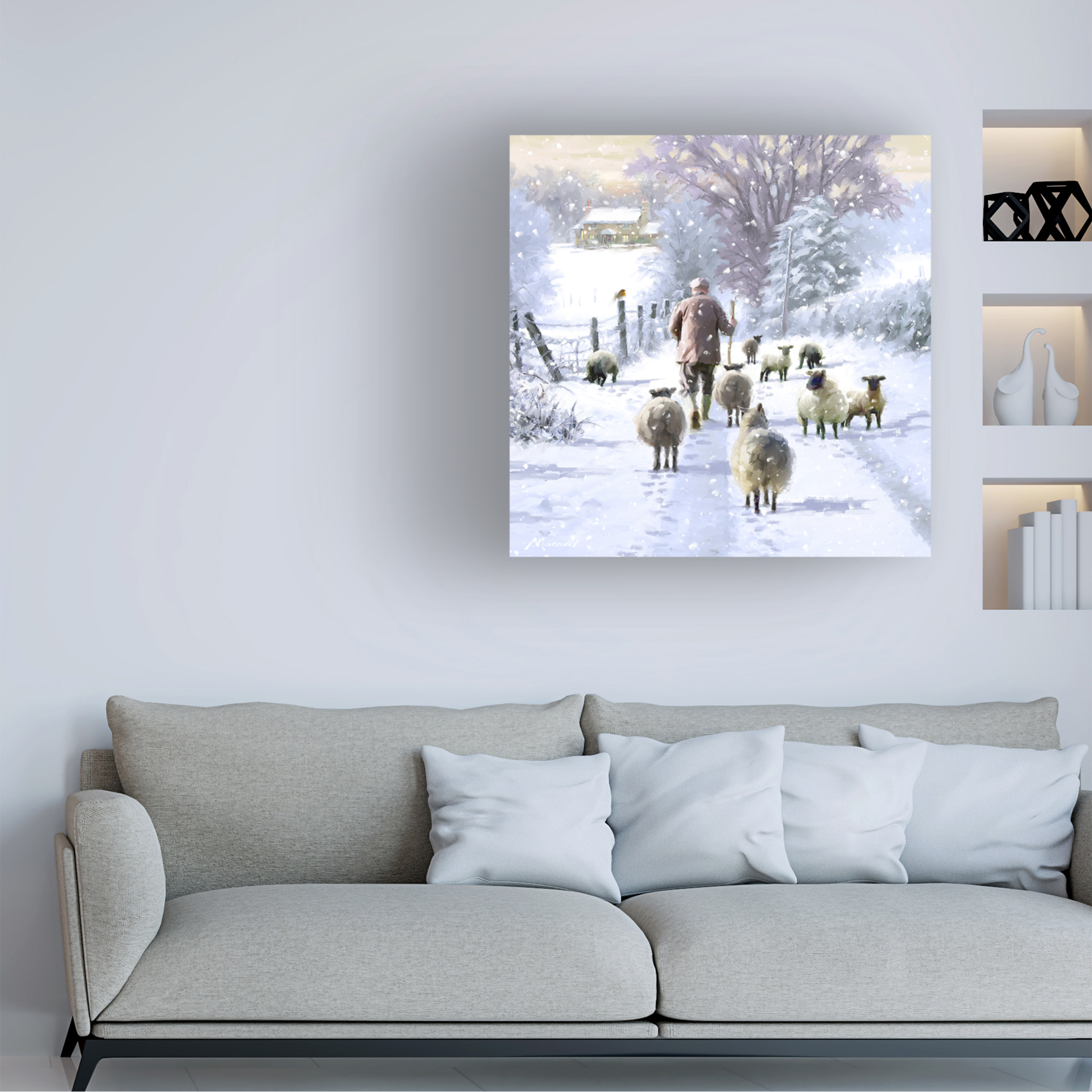 The Macneil Studio 'Winter Shepherd' Canvas Art