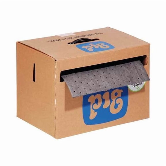 Pig Sorbent Roll, 9 gal, 15 in x 75 ft, Universal, Gray, Polypropylene MAT140