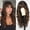 Mixed Brown, variant on Wavy Synthetic Wig with Fringe for Women, Daily Wear, Party and Costume Styling, a wearable hairpiece for daily wear, party and costume styling, and special event styling and outfit changes,Wine Red