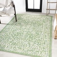 thumbnail image 1 of MORI SMB104F-5 Malta Bohemian Medallion Textured Weave Indoor Outdoor Area Rug, Coastal Traditional Transitional Easy Cleaning,Bedroom,Kitchen,Backyard,Patio,Non Shedding, 5 X 8, Cream/Green, 1 of 6