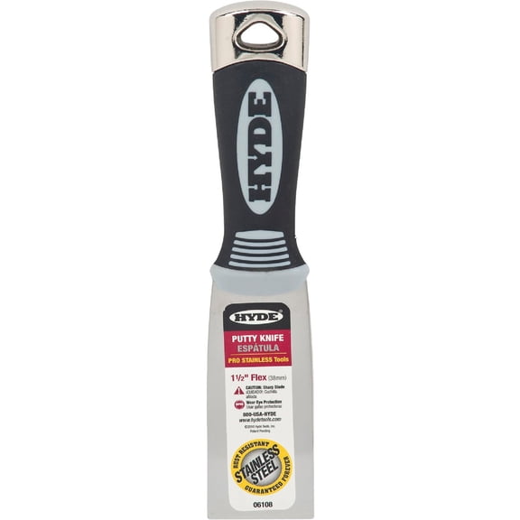HYDE Putty Knife Flexible Blade - 1-1/2 In., Black