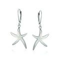 thumbnail image 2 of Bling Jewelry Womens Nautical Starfish Dangle Gemstone Earrings with Opal Inlay in Sterling Silver, 2 of 4