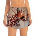 thumbnail image 4 of Lsque Coffee Beans Chocolate Splash Printed Women's Running Shorts with Liner Pockets,Elastic Quick Dry Workout Athletic Gym Yoga Shorts,Womens High Waist Shorts-Medium, 4 of 9