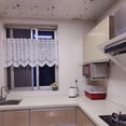 thumbnail image 5 of Cenefas para ventanas con diseño de estilo rústico para la cocina con detalles de pompones de moda, cortinas de punto hueco que adoptan el estilo rústico con propiedades de filtrado de luz, color, 5 of 5