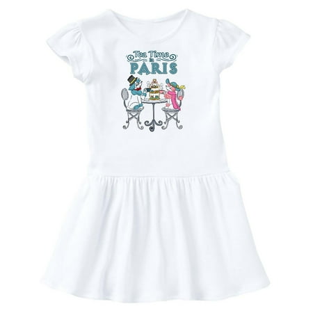 

Inktastic Tea Time In Paris-Colorful French Poodles Gift Toddler Girl Dress