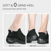 STQ Womens Walking Shoes Slip on Breathable Sneakers All Black US 7