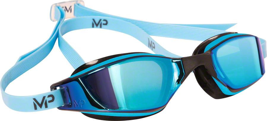 BLUE Titanium Mirror RACING GOGG MP Michael Phelps XCEED Swimming Goggles White 