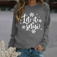 thumbnail image 2 of Let it Snow Womens Trendy Sweatshirts Casual Crewneck Pullover Tops Cute Snowflake Graphic T Shirts, 2 of 5
