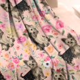 thumbnail image 2 of Yorkie Dog and Flower Florals Blanket,Comfortable Soft Flannel Throw Blanket,All Season,Warm Lightweight Blankets for Sofa Bed Couch Living Room Chair,50"x60"(130x150cm), 2 of 4
