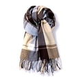 thumbnail image 1 of Warm Polyester Scarf, 50x190cm, Classic Plaid, Korean Style for Fashion & Comfort, 1 of 9