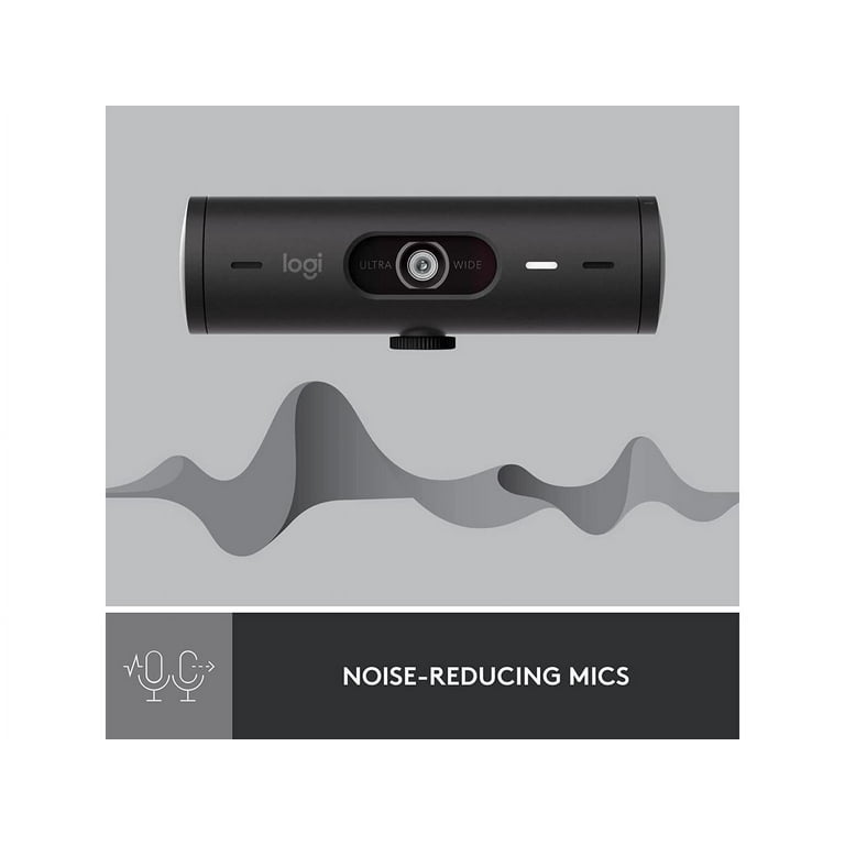 Logitech Brio 500 Full HD Webcam with Auto Light Correction, Noise  Reduction, Privacy Cover, Graphite 