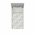 thumbnail image 2 of Grey Bedding Set with Sheet & Covers, Big Leaves on Old Fashion Floral Background Feminine Dramatic Style Retro Graphic Print, Printed Bedroom Decor 2 Shams, 4 Sizes, Grey, by Ambesonne, 2 of 3