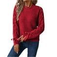 thumbnail image 4 of MESSUEN Pull Over Sweaters Womens Baggy Sweater Winter Sweaters for Women Winter Sweaters for Women Trendy Sweater Tops for Women's Sweaters Red M, 4 of 7