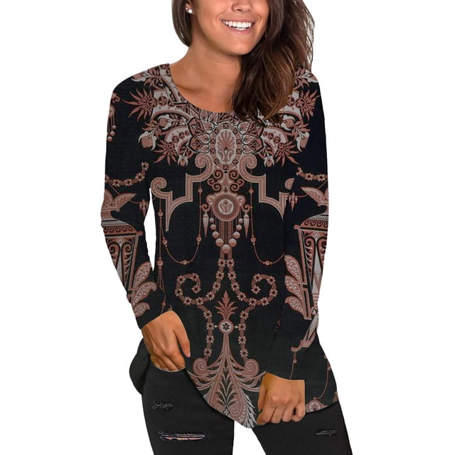Qiopertar Mode T-shirt Décontracté à Manches Courtes pour Femmes, Col Rond, Imprimé, en Solde, Livraison Gratuite à Moins de 5$, jusqu'à 90 % de Réduction