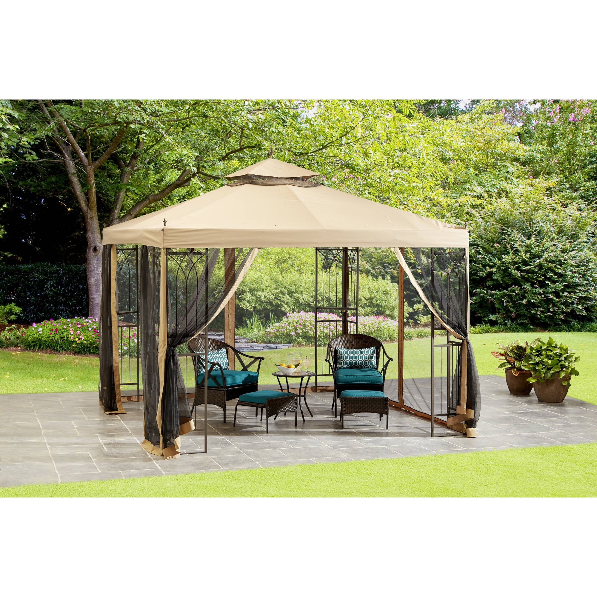 Mainstays 10 X 10 Steel Easy Assembly Gazebo With Netting