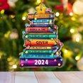 thumbnail image 2 of Adorno navideño de árbol de libros Avdjesfny, adornos navideños acrílicos Bookworm 2024, planos 2D, adorno navideño de estantería, regalo para amantes de la lectura, profesores, bibliotecarios,, 2 of 4