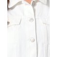 thumbnail image 5 of INSPIRE CHIC Women's Denim Jacket Cap Sleeve Cropped Button Down with Pockets Classic Jean Jackets 2XL White, 5 of 6