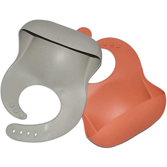 Edinstore Baby Bibs Silicone Waterproof Easy To Clean For Babies/Toddler Unisex Wide Pocket Catches Food 10-72 months