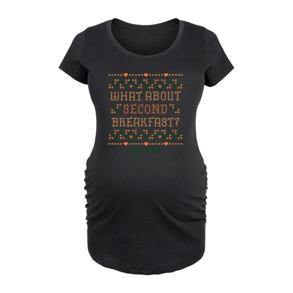 Lord Of The Rings - What About Second Breakfast - Women's Maternity Scoop Neck Graphic T-Shirt