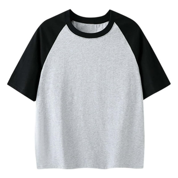 TAIAOJING Toddler Boys Short Sleeve T-Shirt Color Block Raglan Tee Comfortable Tops For Kids Casual Everyday Wear Youth Summer Outfits Sets Stylish 8-9Y