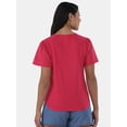 thumbnail image 3 of Time and Tru Women's Cotton Tee with Double Cloth Short Sleeves, Sizes XS-XXXL, 3 of 5