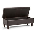 thumbnail image 3 of Simpli Home Banc de Rangement en Simili Cuir Monroe en Tanneurs Marron, 3 of 7