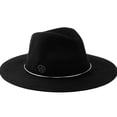 thumbnail image 5 of Women Fashion Wool Felt Fedora Hat Winter Cap with Metal Tube Belt, 5 of 13