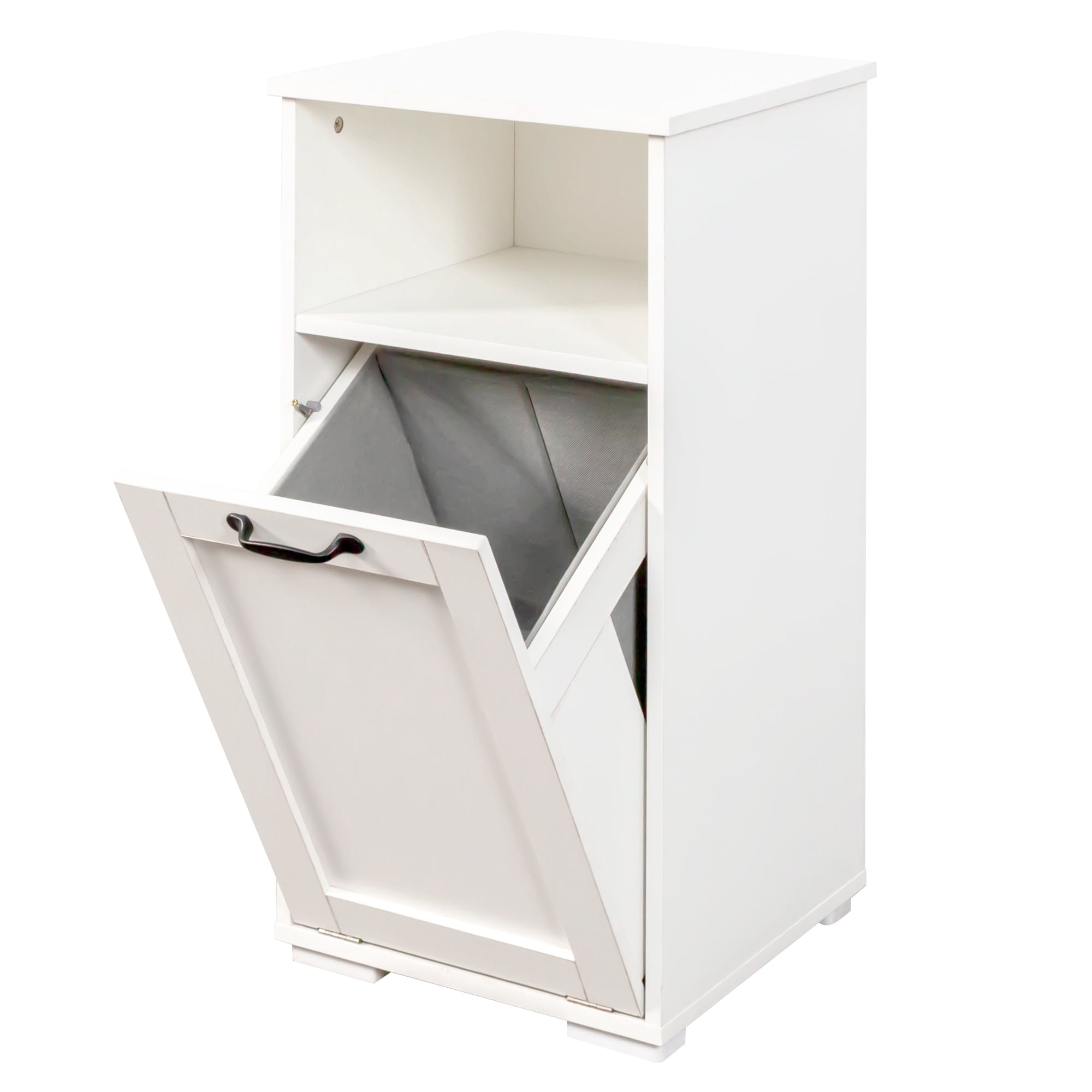 Laundry Cabinet with 1 Removable Liner Bag for Bathroom Laundry Room, White