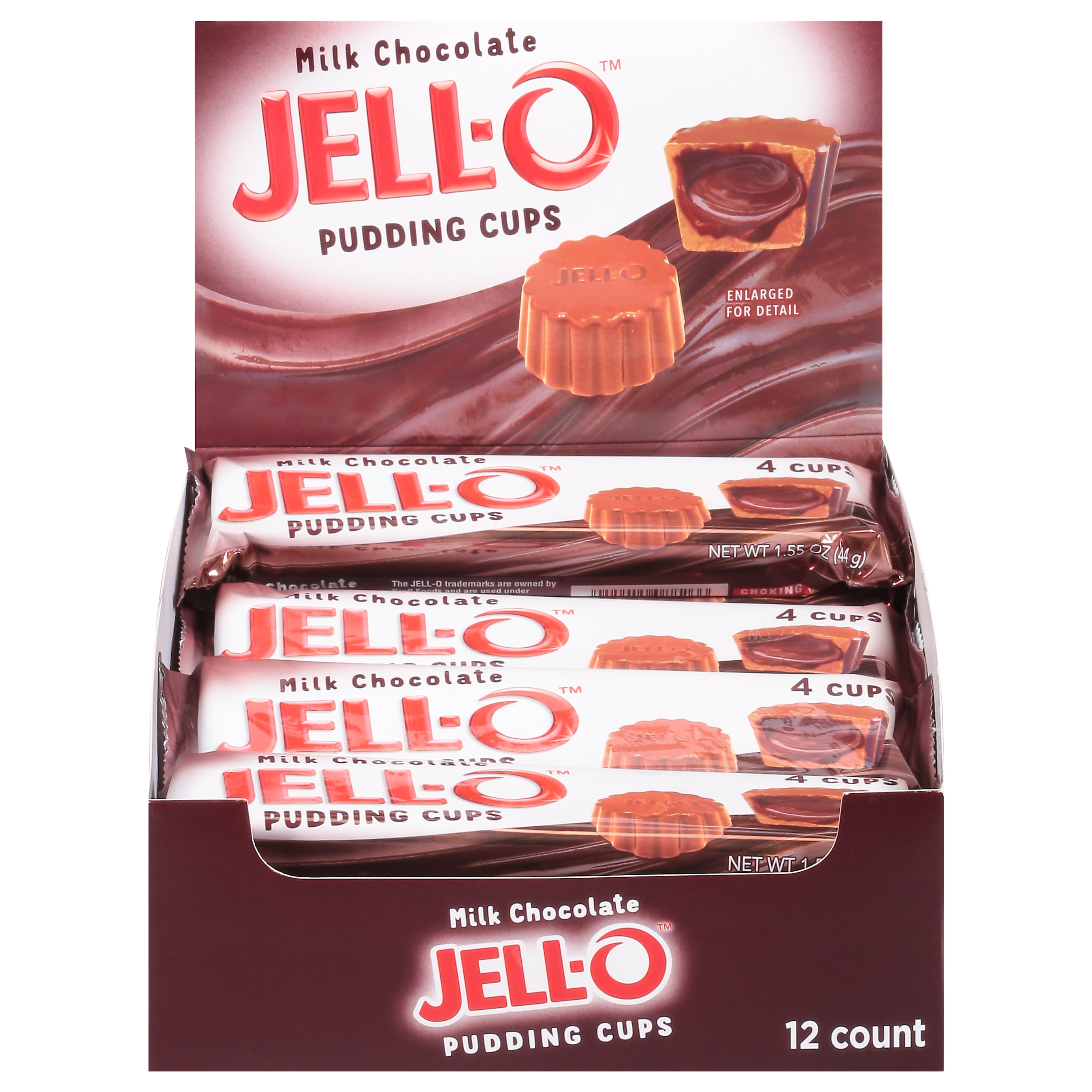 Jello Milk Chocolate Pudding Cups 1.55 oz X 12 Packs
