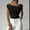 Black off shoulder crop top a1, variant on Women Off Shoulder Wrap Ruched Crop Top Polyester Elegant Party Blouse Casual Summer Tops Fashion Sleeveless Shirts Vacation Outfit, White 2XL
