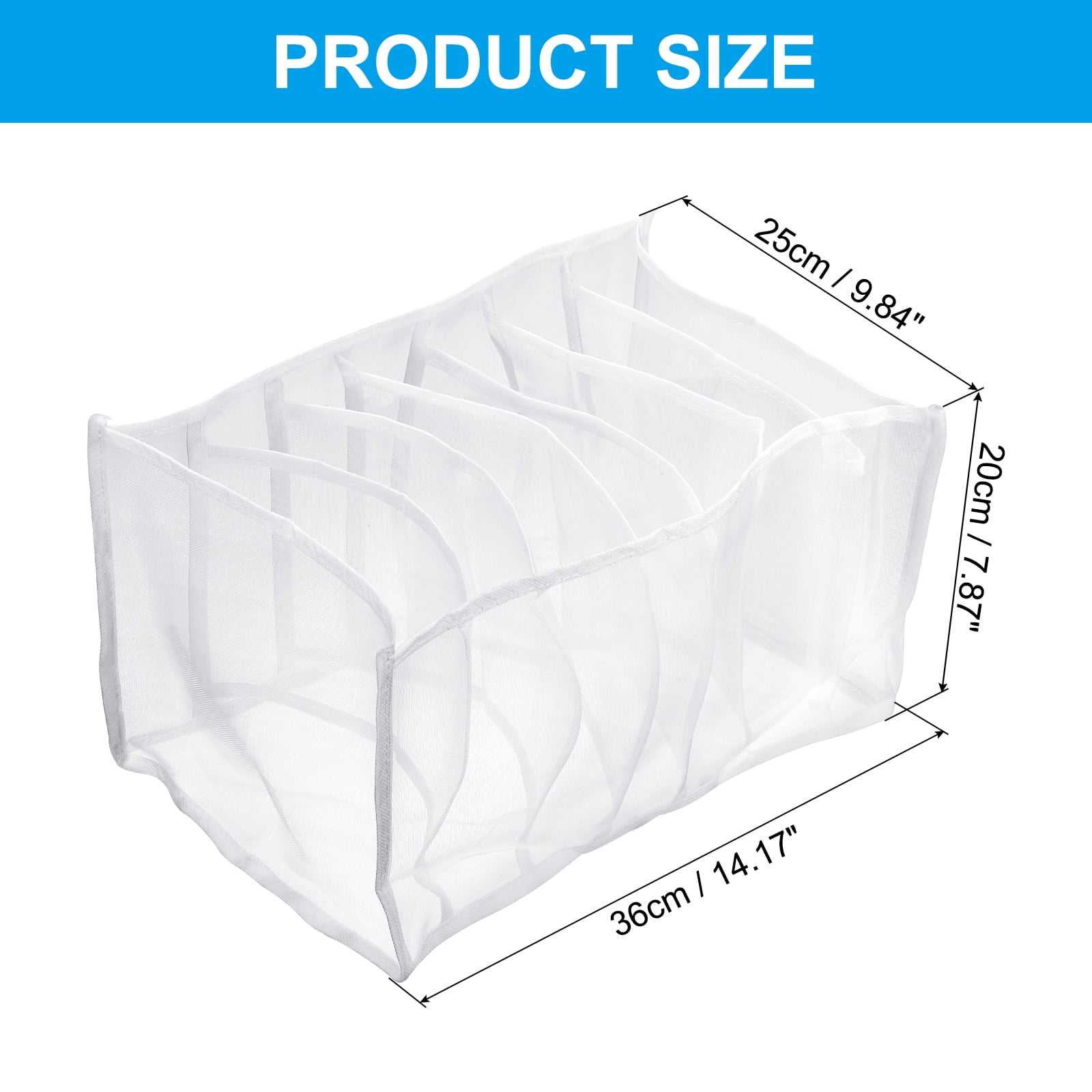 Unique Bargains Wardrobe Clothes Organizer for Jeans Washable Drawer Organizers White