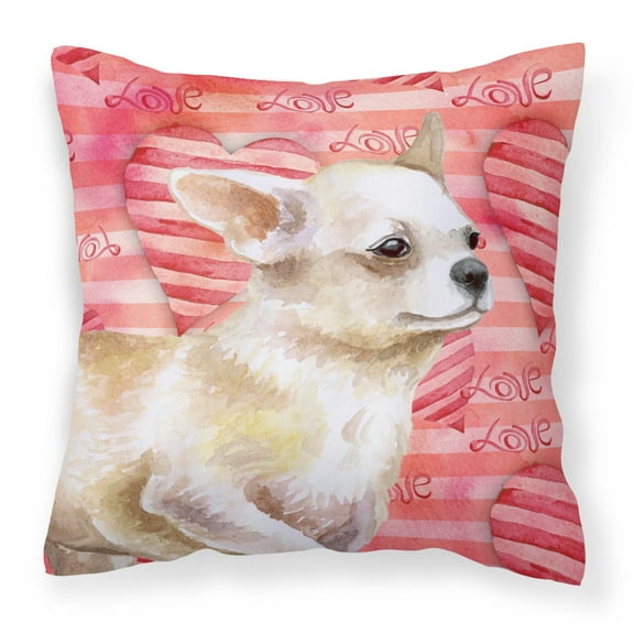 Carolines Treasures BB9784PW1414 Chihuahua Leg up Love Fabric Decorative Pillow 14Hx14W multicolor