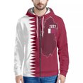 thumbnail image 1 of 2022 Qatar Football World Cup Zip Hooded Sweater Netherlands Spain Brazil Fans Cheering Jacket, 1 of 5