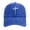 Blue, variant on Womens and Mens Christian Jesus Cross Baseball Cap, Easter Cross Embroidered Adjustable Unisex Dad Hat, Retro Washed Vintage Cotton Curved Brim Baseball Cap for Summer Outdoor and Casual Wear Purple