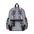 thumbnail image 3 of Multicolor Cat Head Purple Pattern Cute School Backpack with Padded Back and Adjustable Shoulder Straps 13.4"x11"x4.7", 3 of 5