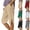 123-A, variant on Pedal Pushers for Women Straight Leg Linen Capri Pants Relaxed Fit Cover Up Elastic Waist Bermuda Shorts with Pockets,Shorts for Women 123-A 123(123)