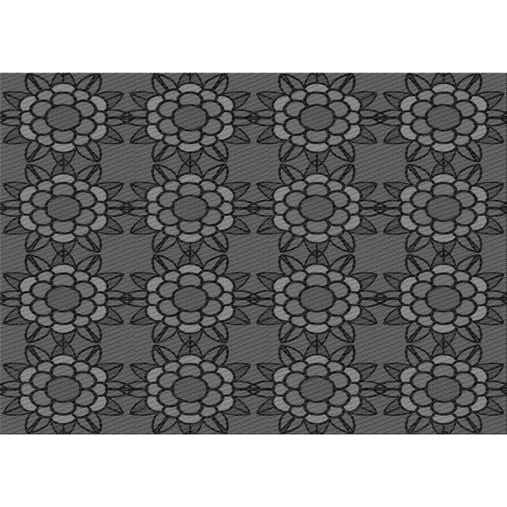 Ahgly Company Machine Washable Indoor Rectangle Transitional Charcoal Black Area Rugs, 8' x 10'