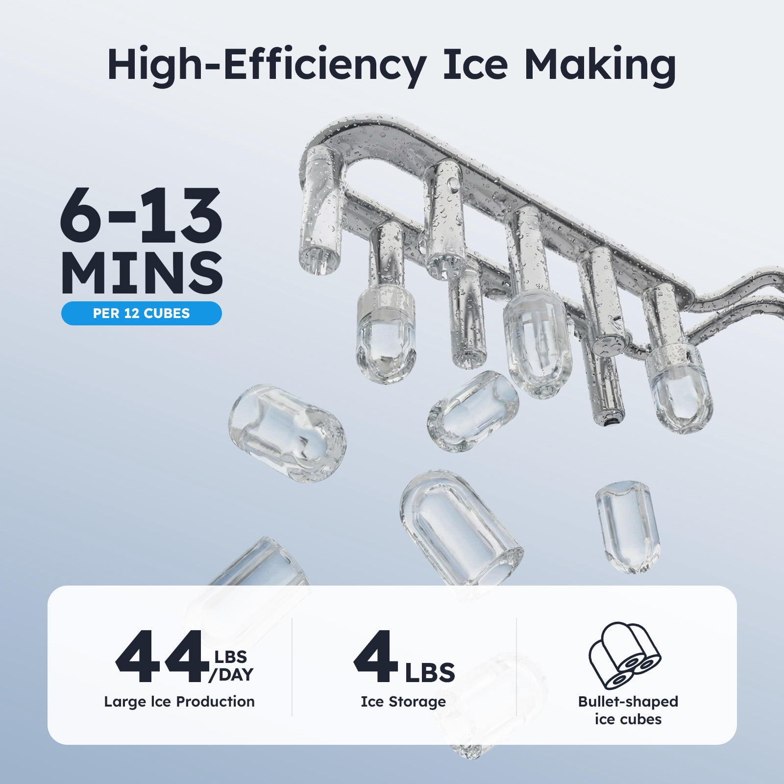 Joreek 3-in-1 Water Dispenser with Ice Maker, Cold & Hot Water Dispenser with Countertop Ice Maker, Loading 3 or 5 Gallon Bottle for Home/Kitchen/Office